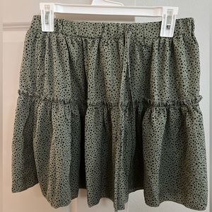 Shein green polka dot skirt